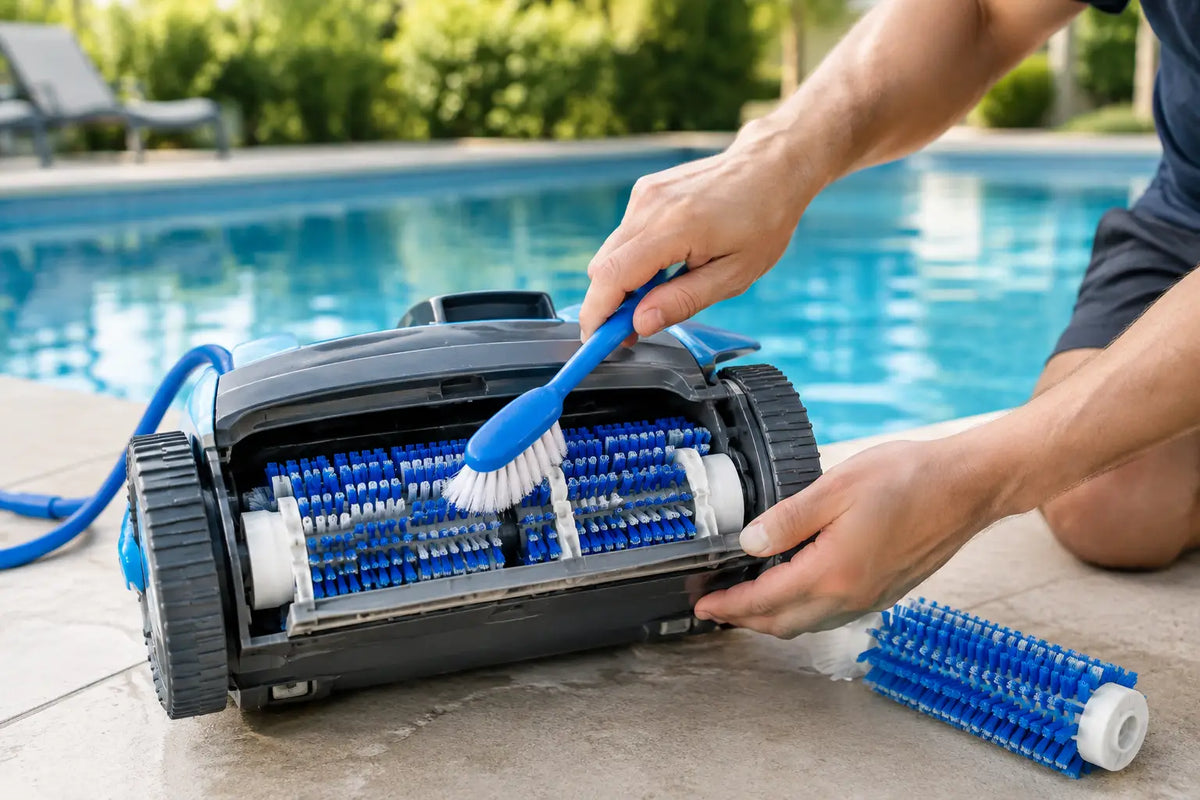 Poolroboter-Bürsten richtig reinigen leicht gemacht