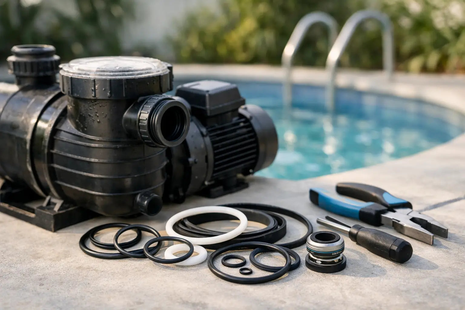 Ersatzdichtung für Poolpumpe finden