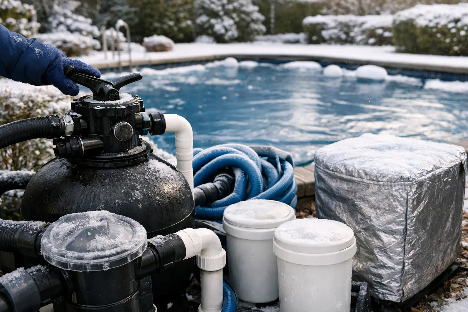 Pool Filteranlage winterfest machen