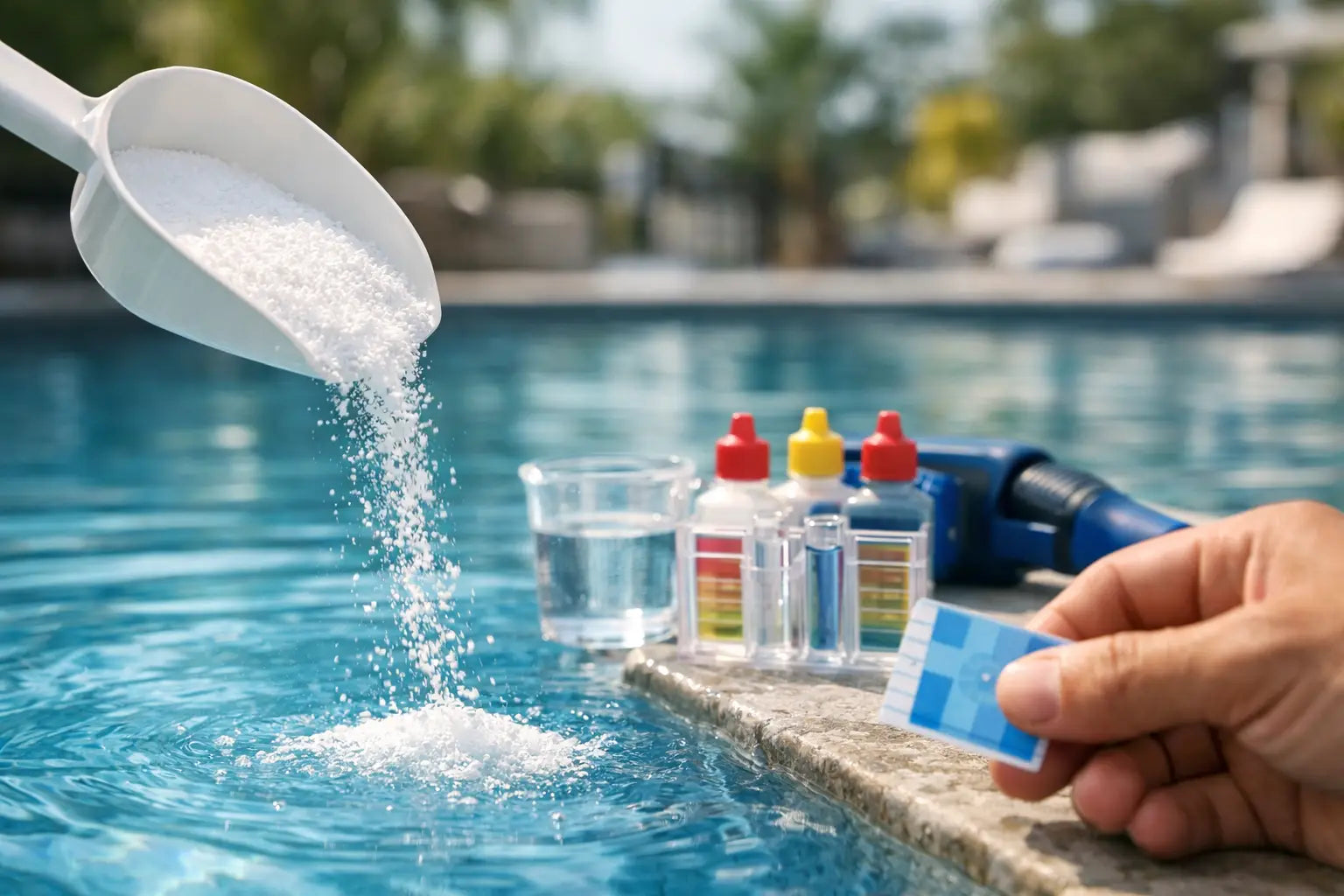 Poolwasser Alkalinität richtig anheben
