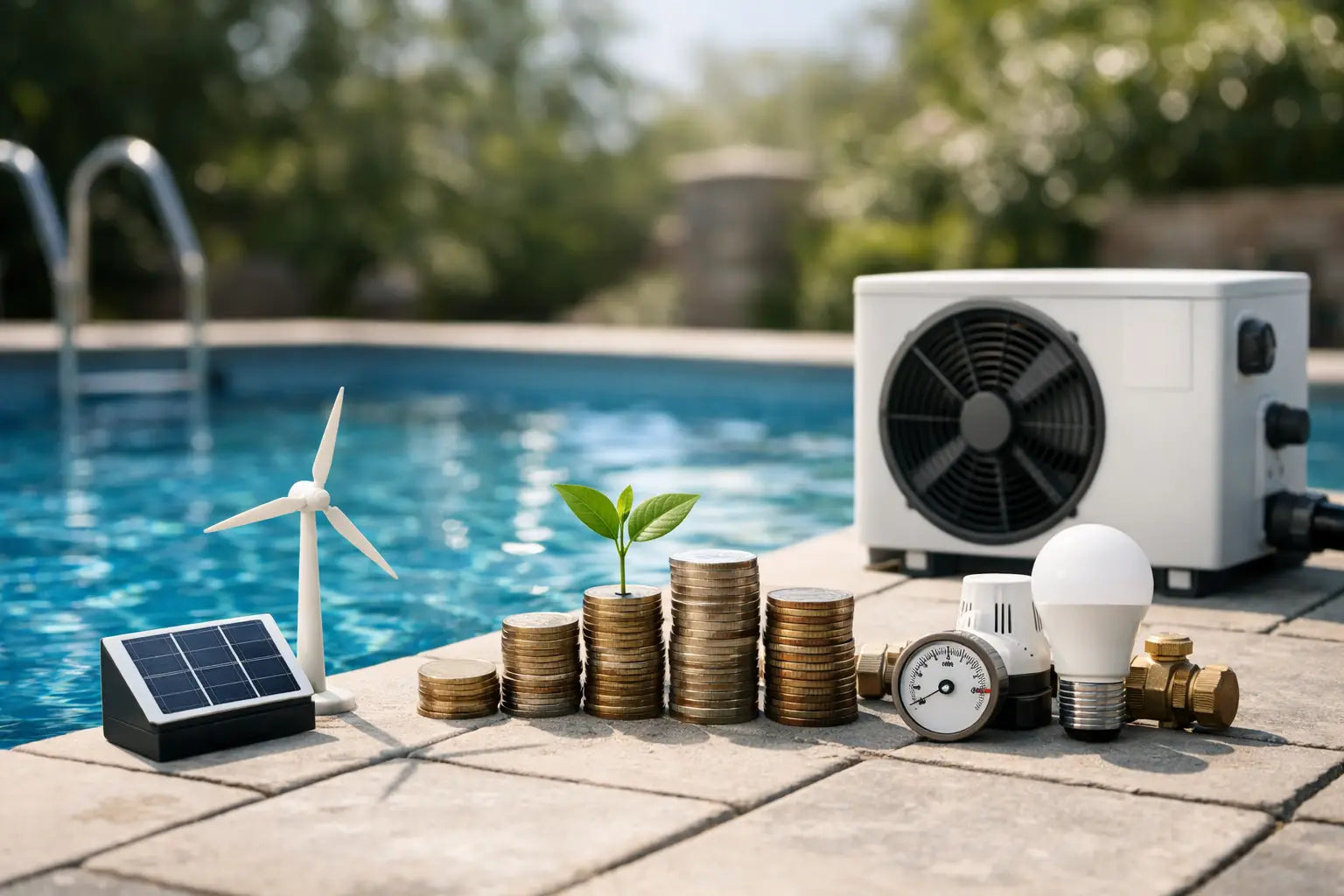 Poolheizung Stromkosten senken: 9 Hebel