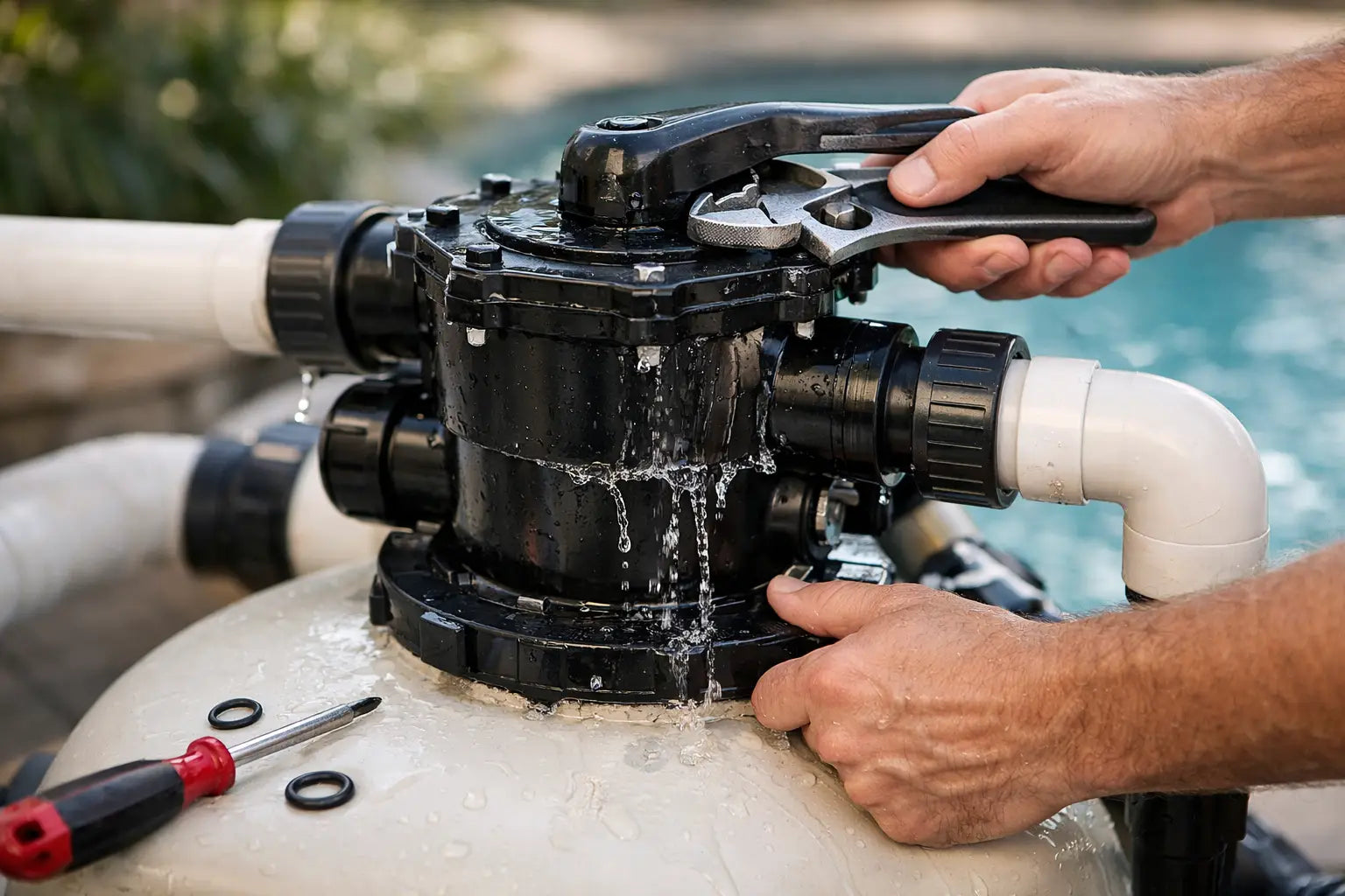 Pool Rückspülventil undicht reparieren