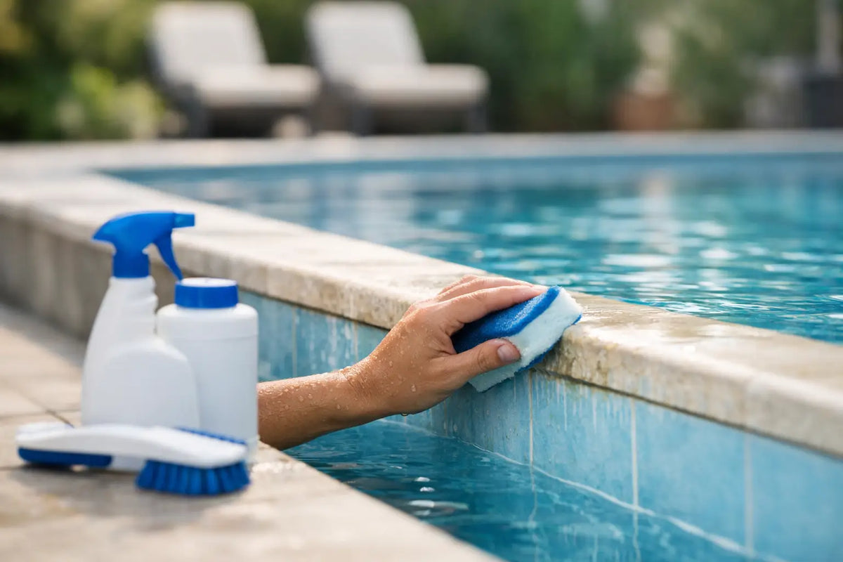 Wasserlinie im Pool reinigen - so geht es richtig