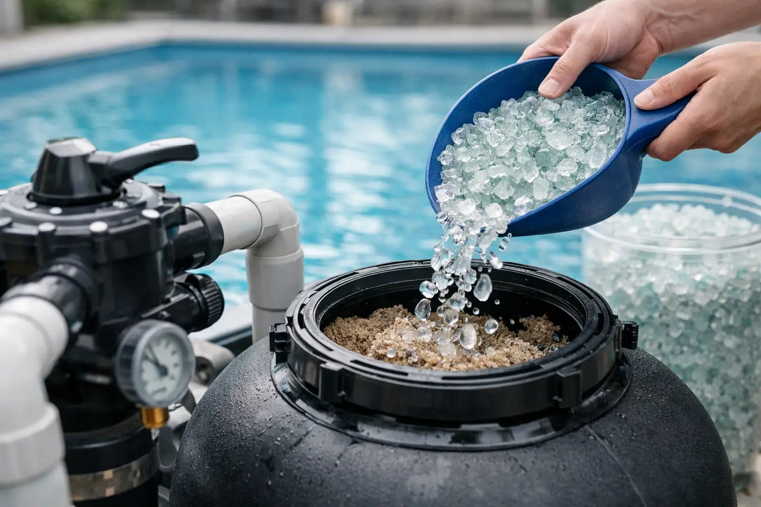 Wann Filterglas gewechselt werden muss im Pool