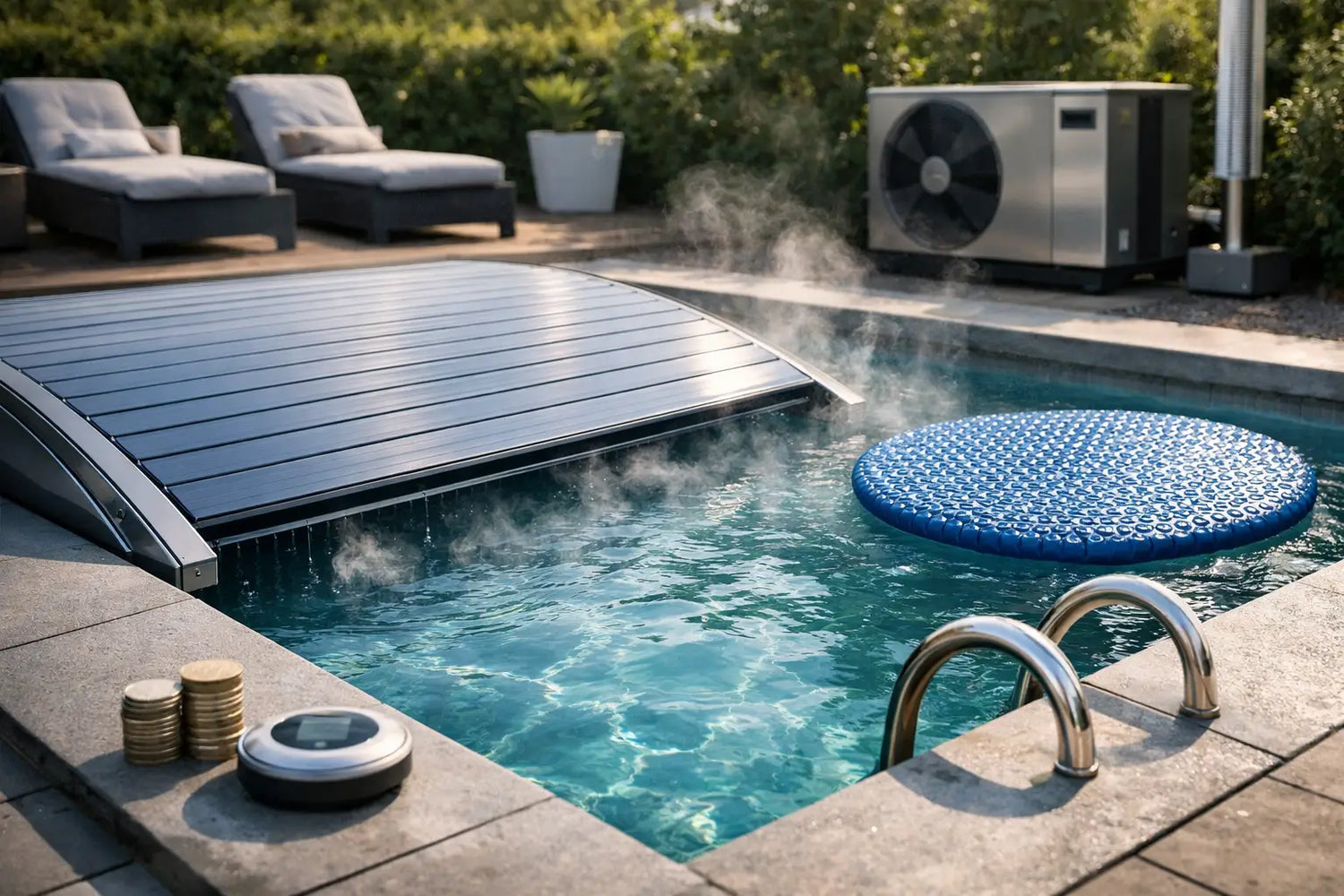 Welche Poolabdeckung spart Heizkosten?