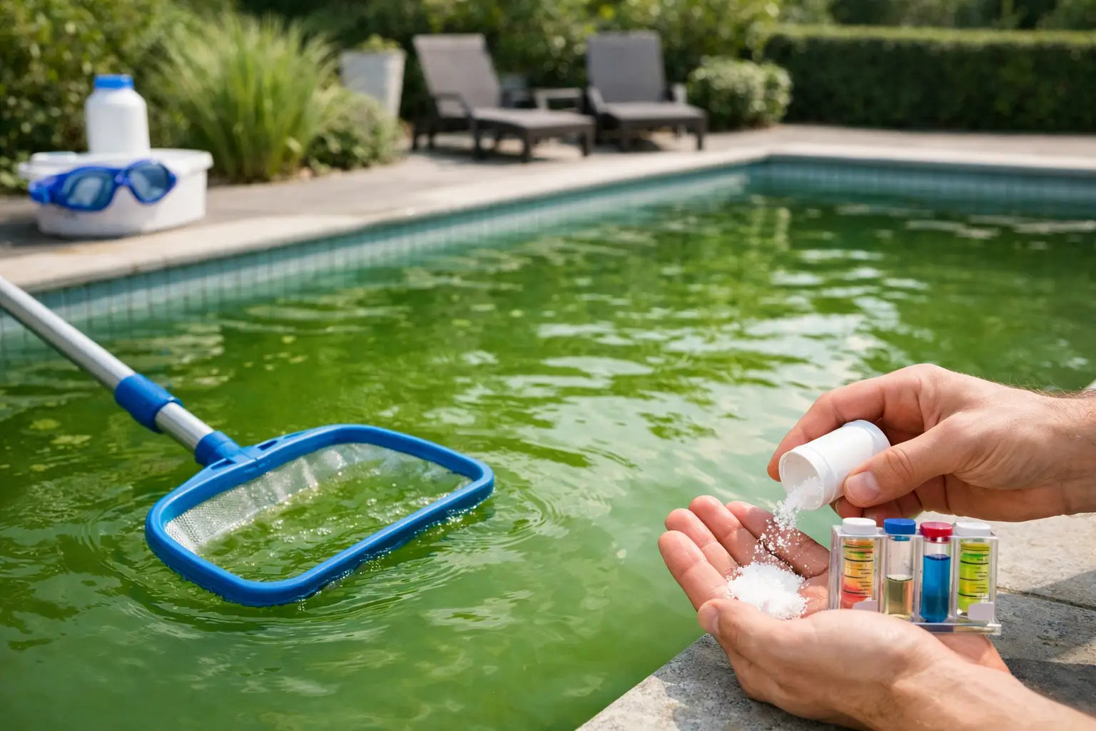 Pool Wasser grün beheben - so geht’s schnell