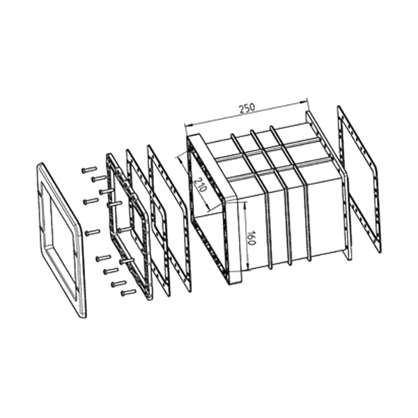 Verlängerung für Skimmer Ocean M5 Edelstahleinsätze A4 ABS weiss