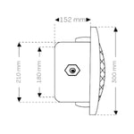 Unterwasserscheinwerfer Ocean® für Folienbecken 300W 12V ss316 Edelstahl Frontabdeckung + ABS-Gehäuse, mit Flanschset- mit Gewindebuchsen