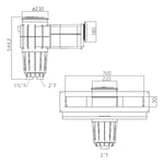 Hochwasserstandskimmer High75 weiss ABS mit Messingbuchsen