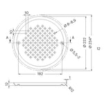 Abdeckung für Bodenablauf Ocean® rund V4A d222 mm AISI 316