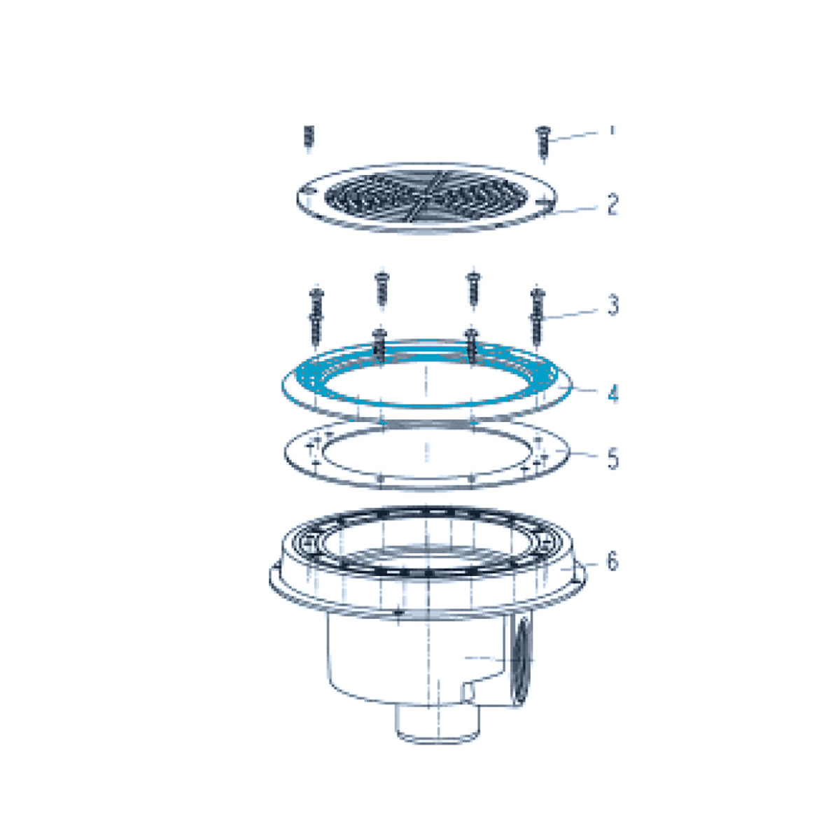 Blendrahmen  für Ocean Bodenablauf hellgrau