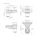 Smart Hochwasserstandskimmer High500, ABS, weiß, mit Messingbuchsen