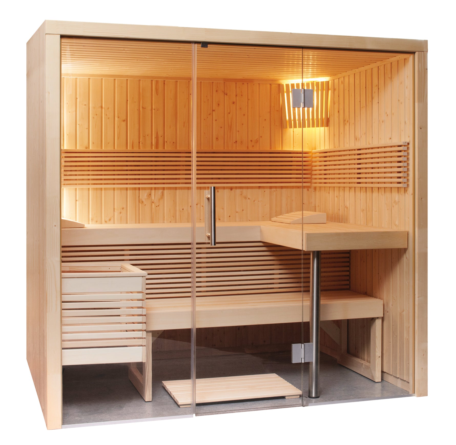Elementsauna Inndoor  Panorama Small aus Fichte 2139 x 1642 x 2010mm