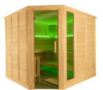 Harvia Massivsauna Komfort Corner aus massiver Fichte 2060 x 2060 x 2040mm