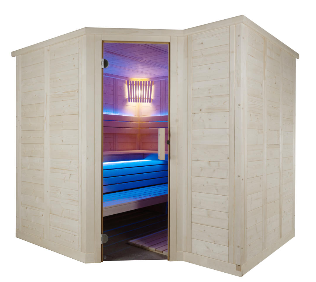 Harvia Massivsauna  Polaris Large aus massiver Fichte 2340 x 2060 x 2040mm