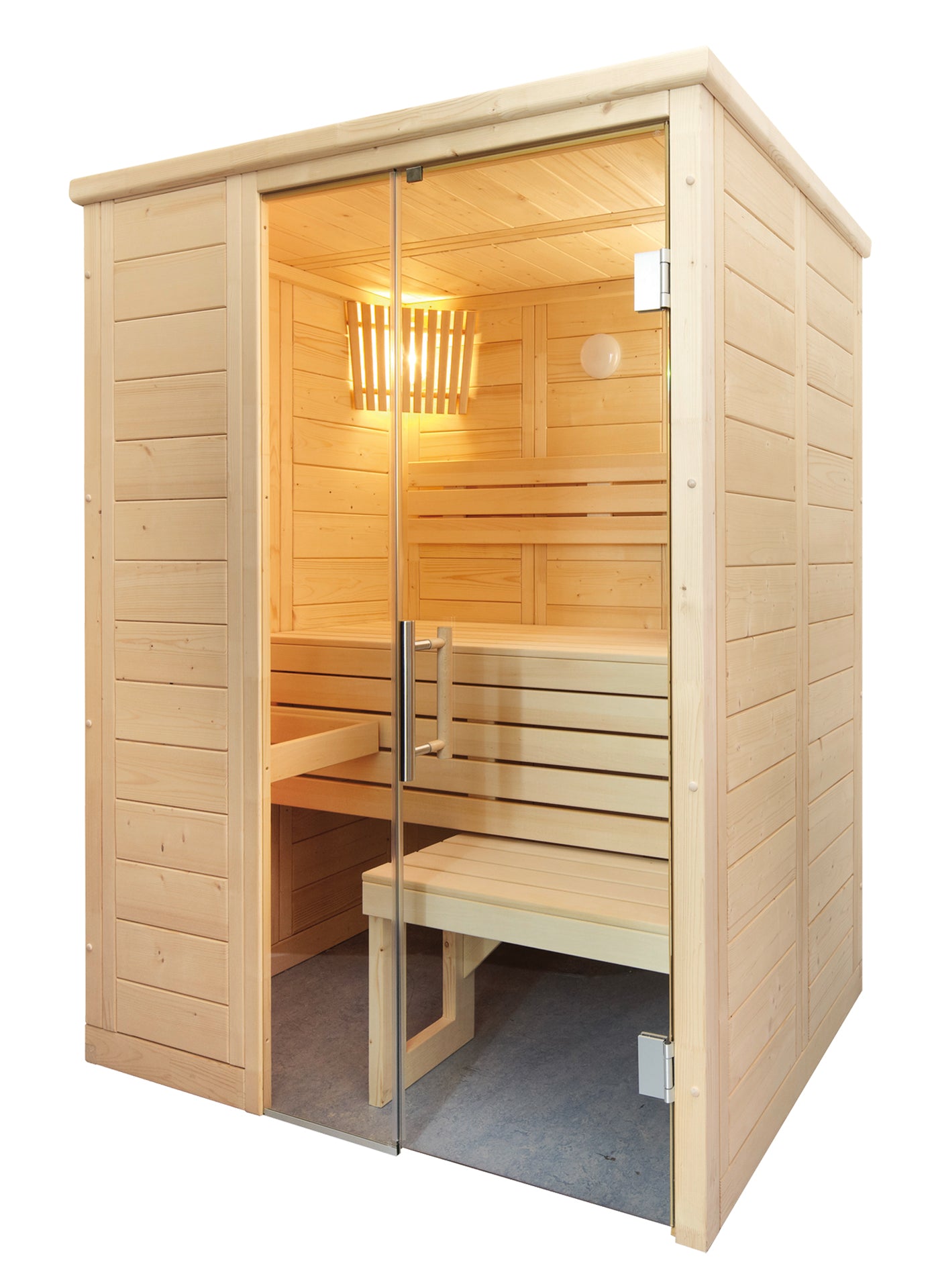 Massivsauna  Alaska Mini aus massiver Fichte 1600 x 1100 x 2040mm