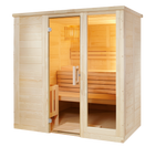 Massivsauna Komfort Small aus massiver Fichte 2080 x 1580 x 2040mm