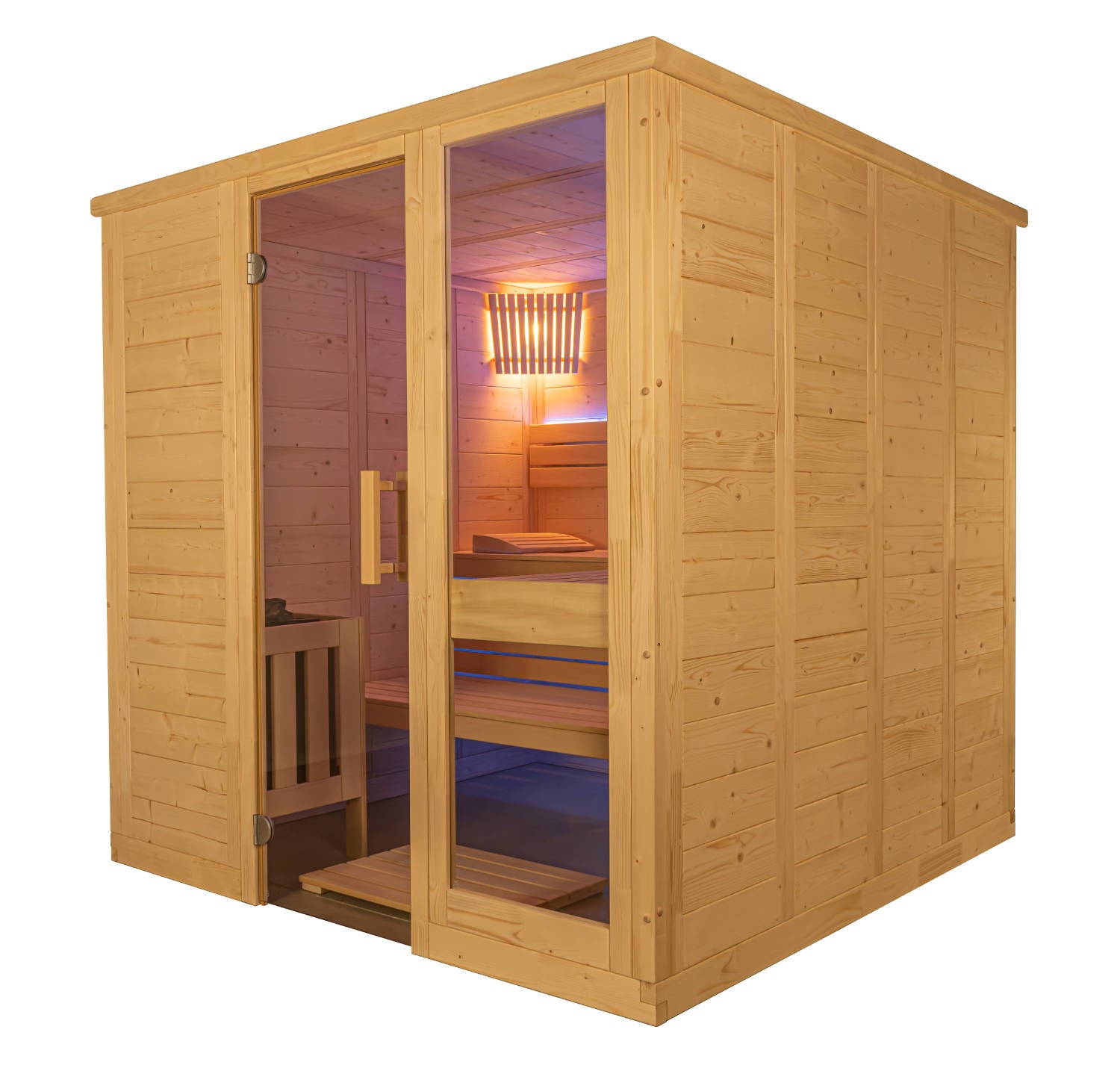 Harvia Massivsauna Komfort Large  aus massiver Fichte 2080 x 2060 x 2040mm