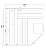 Alaska Corner Infra+ Massivsauna: Sauna-Infra-Kombi 2060 x 2060 x 2040 mm