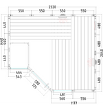 Arktis Infra+ Massivsauna: Sauna-Infra-Kombi 2340 x 2060 x 2040 mm