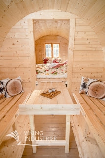 FASS ZUM SCHLAFEN Ø2,2 X 4,4 M MIT MÖBELN