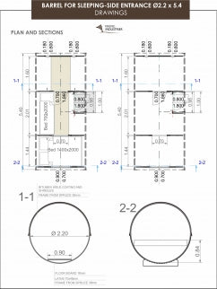 FASS FÜR SCHLAFSEITE EINGANG Ø2,2 X 5,4 M MIT MÖBEL