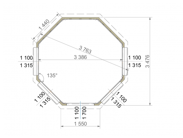 GAZEBO PAVILION 9.9 M²