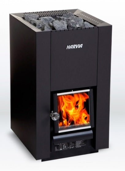Linear 22 GreenFlame black Holz Saunaofen