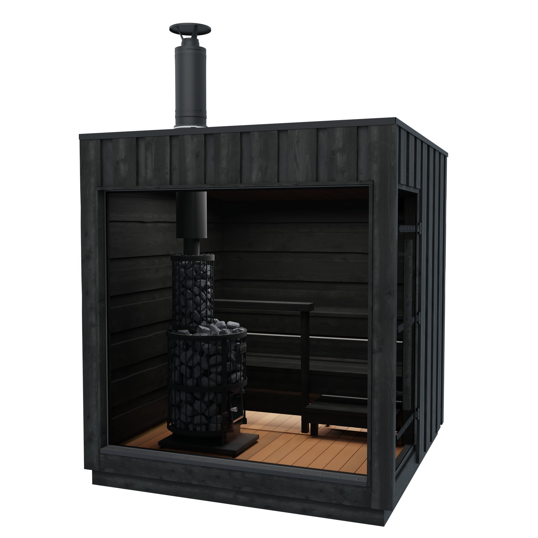 Außensauna Legend Set mit Holzfeuerofen