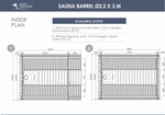 Ø2,2 x 3 m Luxus-Saunafass aus Thermoholz