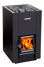 Linear 18 compact schwarz Holzofen