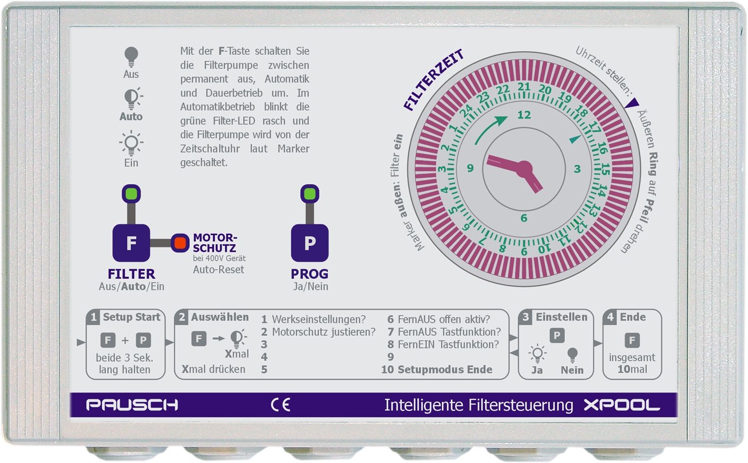 Controllo filtro XPOOL 230V o 400V con protezione motore